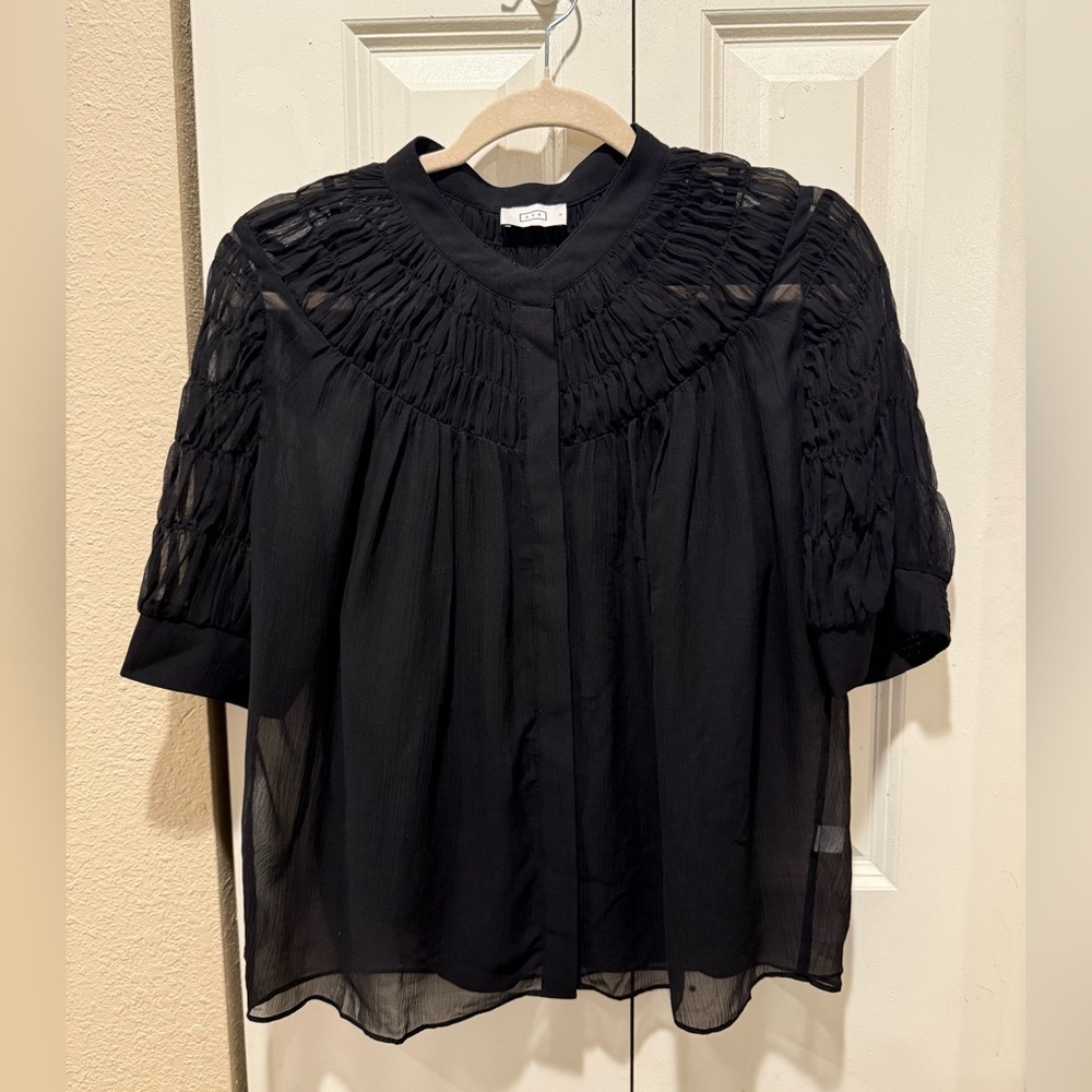 AYR Silk Cotton The Love Spell Blouse in Black , size Small - Picture 10 of 14